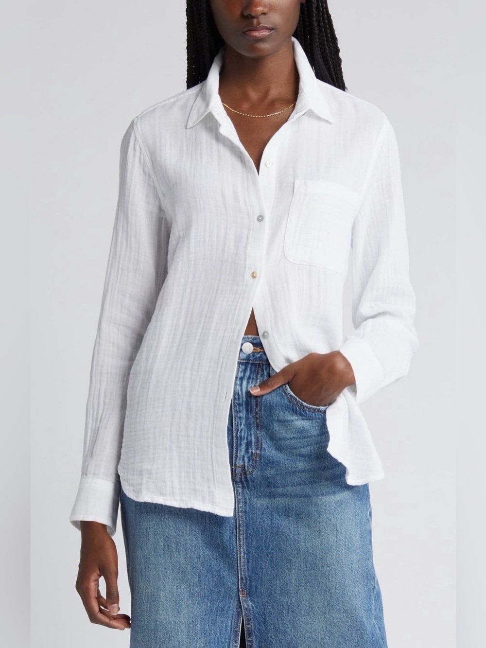 NWOT Rails Ellis Cotton Gauze Button Up Shirt Size XS $178